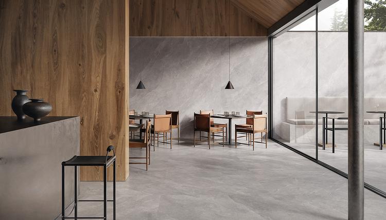 Cornerstone Evolution | Emilceramica Gres Porcelánico Ergon Cornerstone Evolution Piedra,cemento,mármol,resina Espacios Públicos Slate Grey ,slate Grey Stone Imagen Galería | Emilceramica