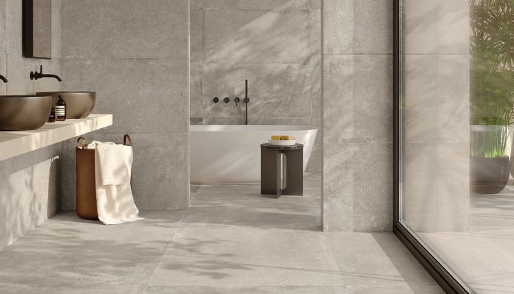 Ever-Stone | Emilceramica Gres Porcelánico Emil Ever-stone Piedra Baño Grey Fondo Imagen Galería | Emilceramica