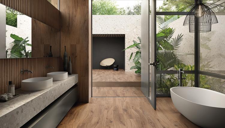 I-Wood | Emilceramica Grès Cérame Ergon I-wood Pierre ,bois Salle De Bain Sabbia ,rovere Imbrunito Image Galerie | Emilceramica
