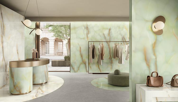 Tele di Marmo Pure Onyx | Emilceramica Grès Cérame Emil Tele Di Marmo Pure Onyx Brick,marbre Magasin Cenere Fondo,onyx Perla ,onyx Giada Image Galerie | Emilceramica