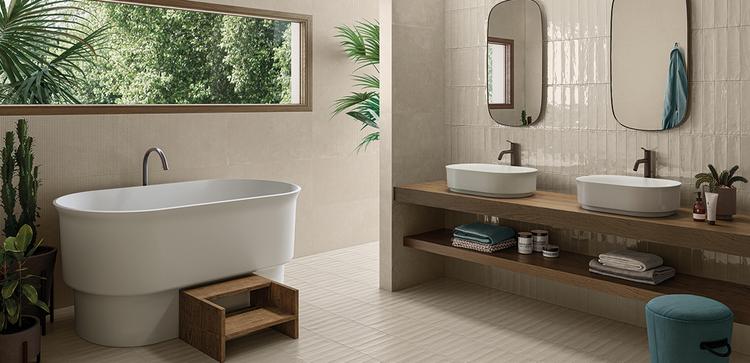 Totalook | Emilceramica Grès Cérame Emil Totalook Brick Salle De Bain Sabbia Majolica Lux,sabbia Majolica Matt Image Galerie | Emilceramica