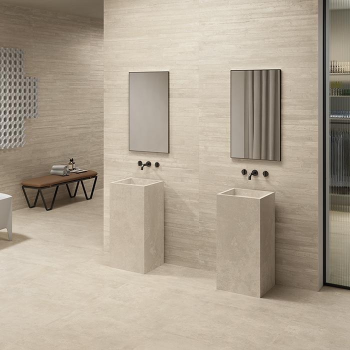 A modern and elegant bathroom thanks to concrete-effect tiles 264