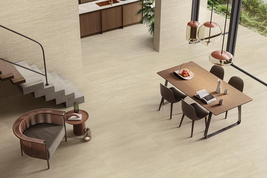Three tile and grout color combinations for designer floors