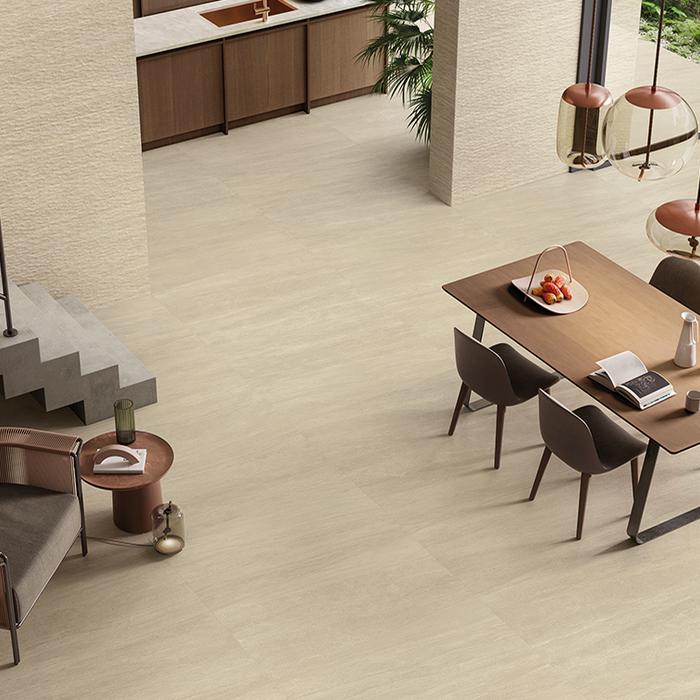 Beige porcelain stoneware tiles: style and elegance 265