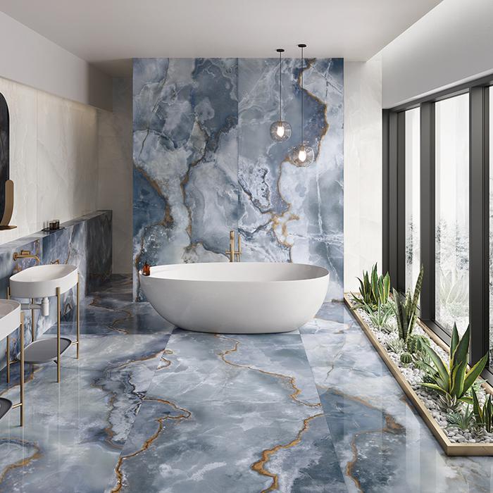 Porcelain stoneware tiles for unique bathroom designs 262