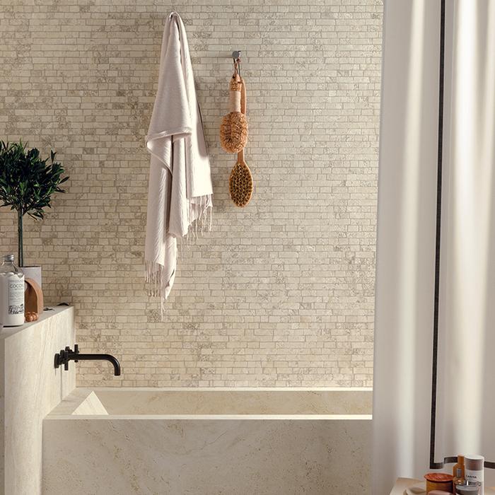 Beige porcelain stoneware tiles: style and elegance 265