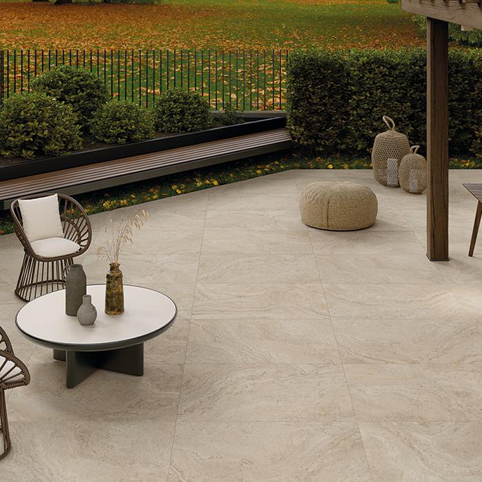 Beige porcelain stoneware tiles: style and elegance 265