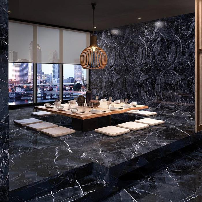 How to get a high-end vibe with elegant high gloss floor tiles 19