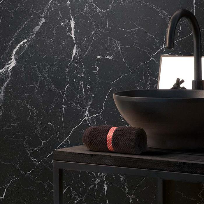 Black Marble effect bathroom tiles unconventional class