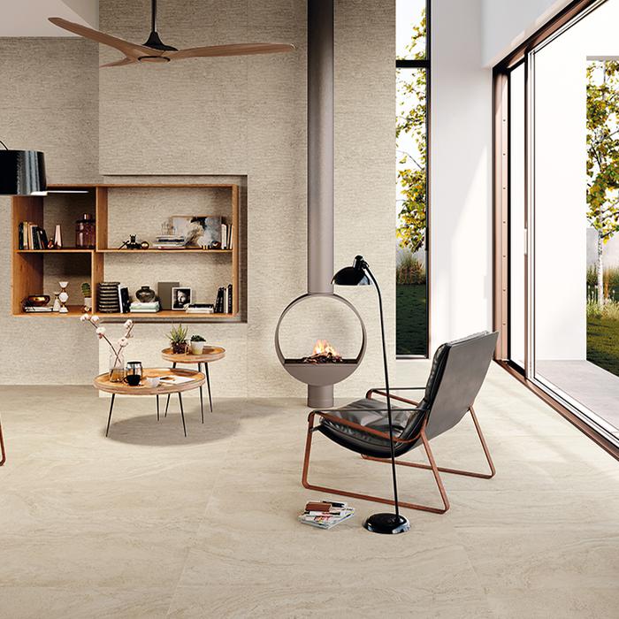 Beige porcelain stoneware tiles: style and elegance 265