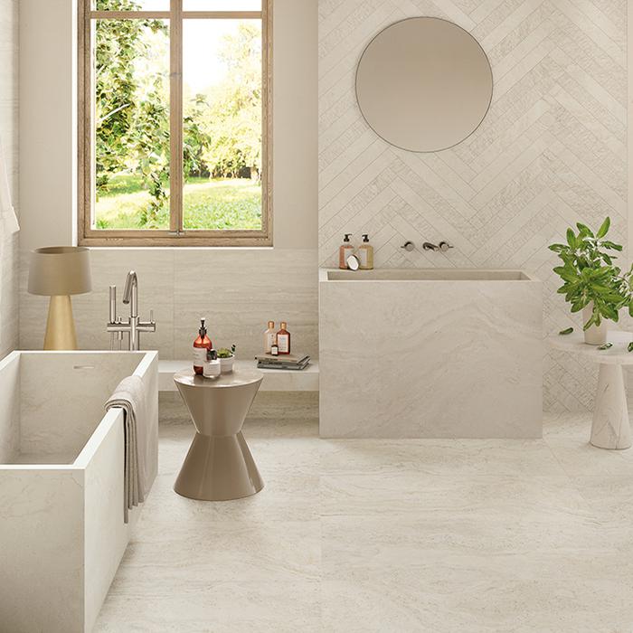 Porcelain stoneware tiles for unique bathroom designs 262
