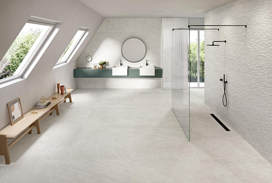 Three tile and grout color combinations for designer floors